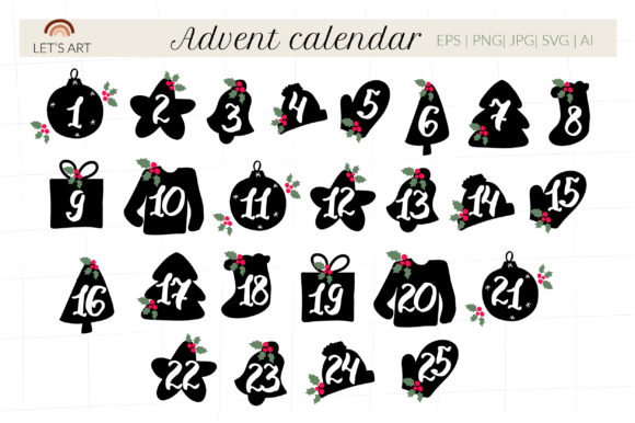 Advent Calendar Svg, Xmas Advent Svg