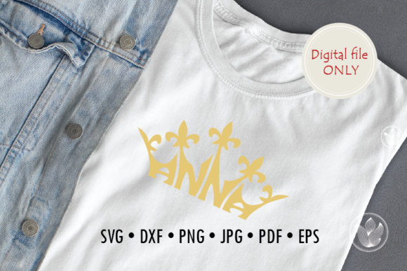 Anna Word Art Crown Shape Graphics and Crafts