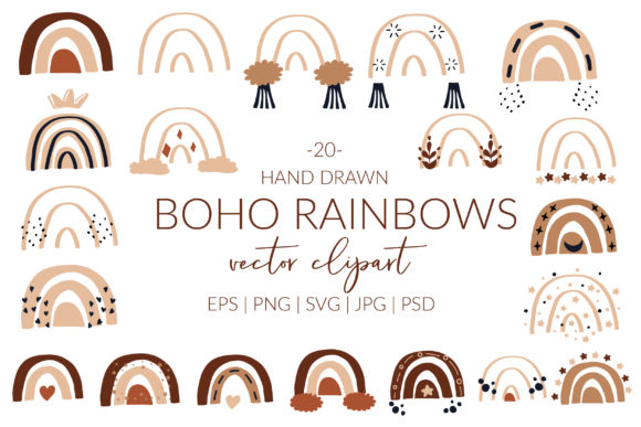 Boho Rainbow Cricut. Rainbow Set