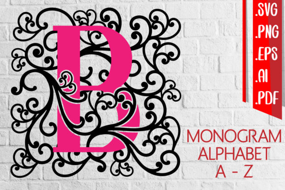Box Swirl Alphabet Graphics for Crafts