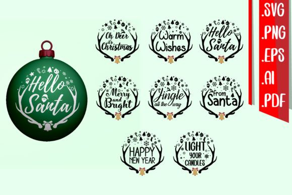 Christmas Deer Text Rounded: Graphics and Crafts