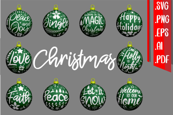 Christmas Text Ornament Rounded Graphics and Crafts