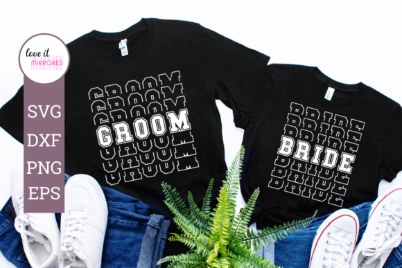 Groom Bride Mirror Word Design Graphics