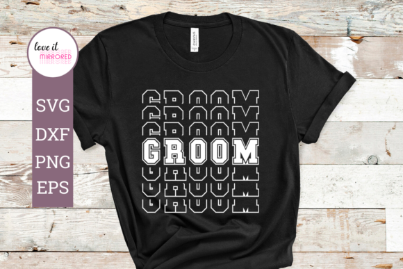Groom Mirror Word Design: Graphics for Crafts and Commercial Use