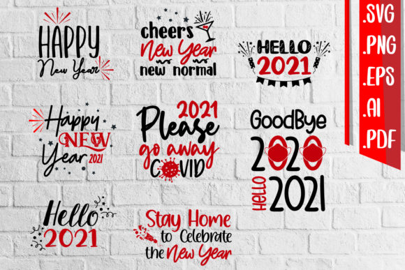 Happy New Year New Normal Graphics for Crafts