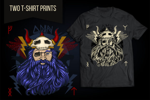 Norse God Odin Vector Illustration Graphics