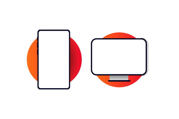 Realistic Illustration Phone and Monitor for Graphics