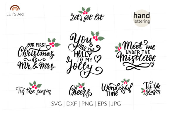 Romantic Christmas Svg, Mistletoe Svg Graphics