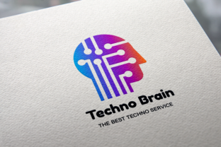 Techno Brain Logo: Graphics and Logos for Modern Design