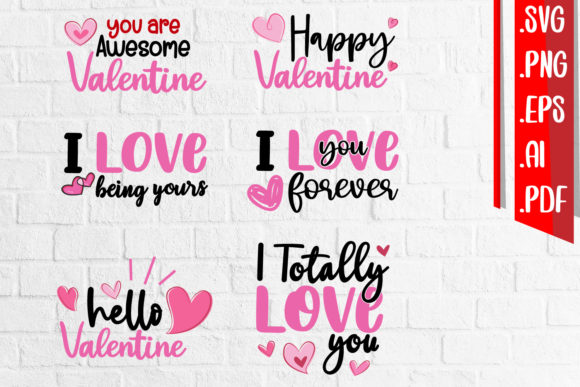 Valentine Pack 6 Style Svg Ai Eps Png