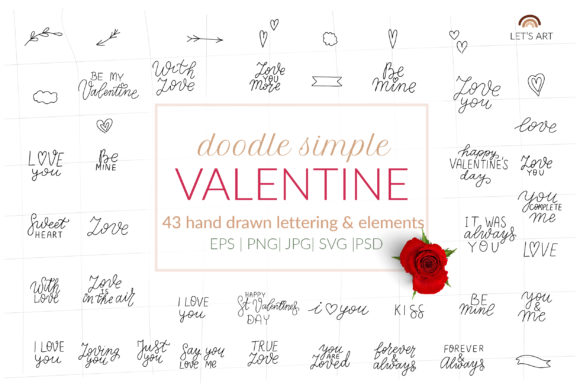 Valentine Svg, Valentines Day Doodle Graphics